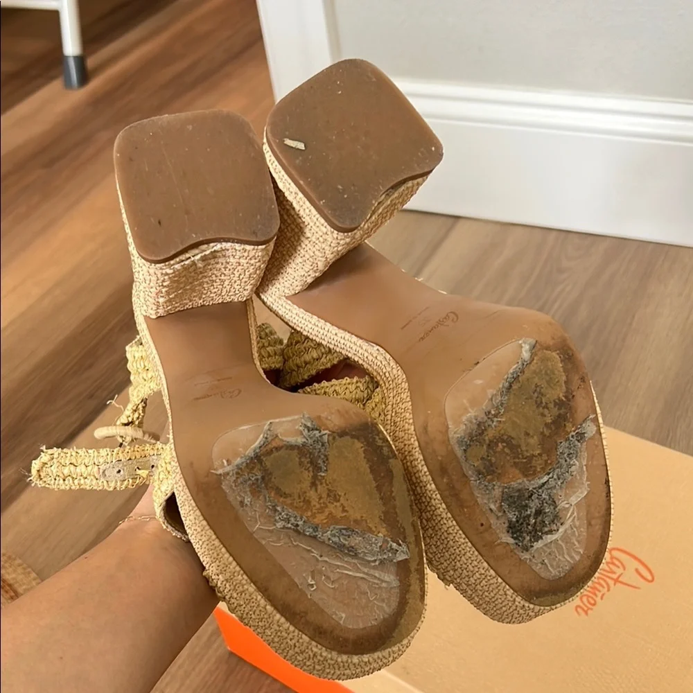Castaner Women's Yellow Wedge Sandals - Picture 8 of 9